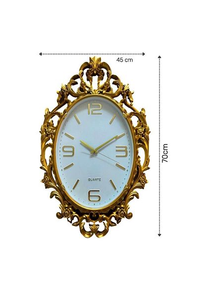 BLA BLA FOAM Wall Clock with Baroque Frame and Arabic Numerals, 70 x 45 cm