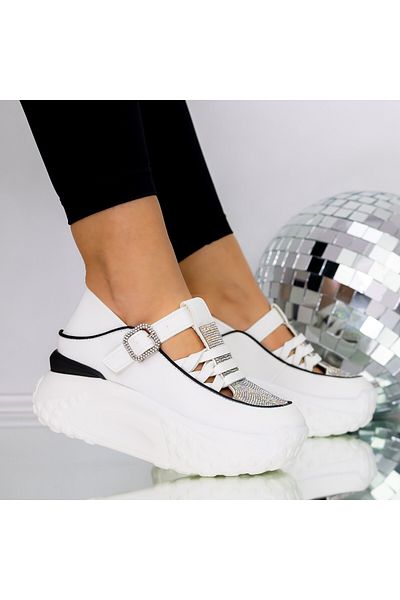 mei Women's Platform Sneakers 3WL79 White