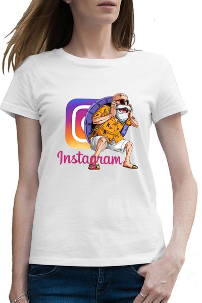 OEM Tricou femei Dragon Ball Z Instagram Sensei Bunic Antrenor Insta