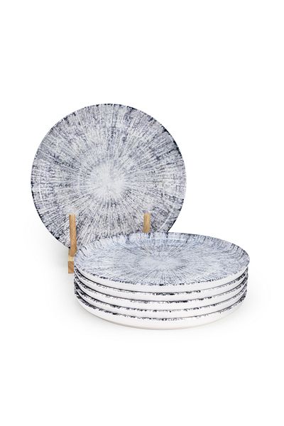 Edessa Astin 20cm Premium Ceramic Dessert Plate - Multicolor (Set of 6)