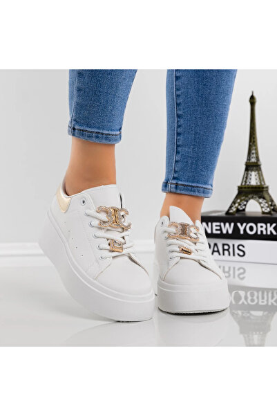 Givana Pantofi Sport Dama cu Platforma YH38 Auriu