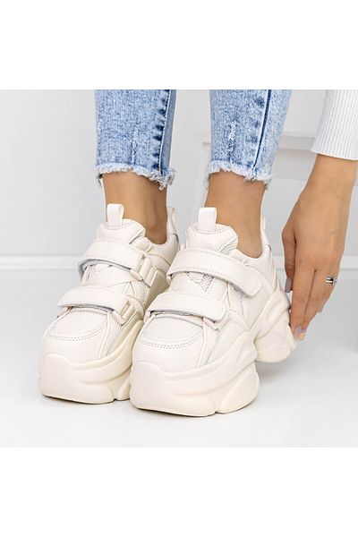 mei Women's Platform Sneakers 3WL71 White