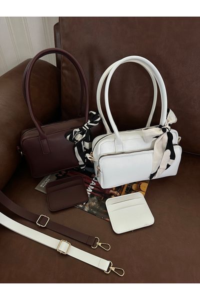 NOTHING Women's 2-Piece Hand Shoulder Bag Set with Adjustable Strap Scarf and Card Holder Gift Moriselen