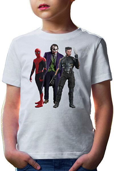 OEM Tricou copii Spiderman Wolverine Joker Marvel DC American Comics