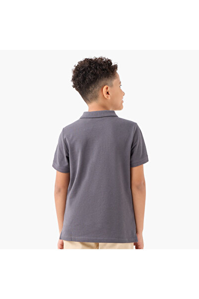 Juniors Solid Polo T-shirt with Short Sleeves