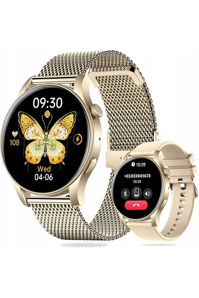 3 KOBIECY SMARTWATCH DLA DZIEWCZYNY PREZENT AMOLED BRANSOLETA SILIKON SMART