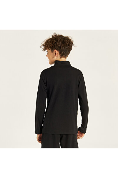 Juniors Solid T-shirt with Long Sleeves and High Neck