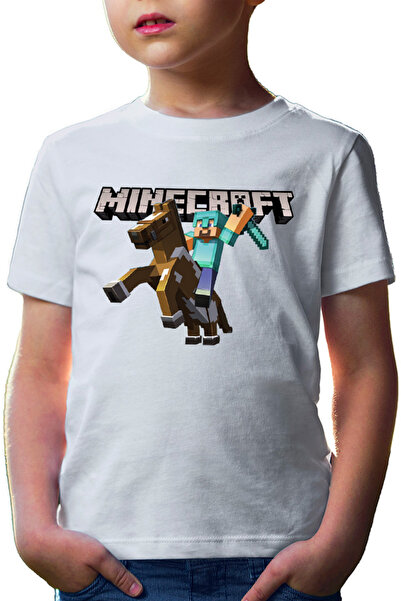 OEM Tricou copii Minecraft Logo Horse Diamond Armor Tools