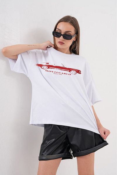 JANSO GROUP -Men's Cotton Printed Monte Carlo Car 1 Short Sleeve Tshirt Oversize Big Size