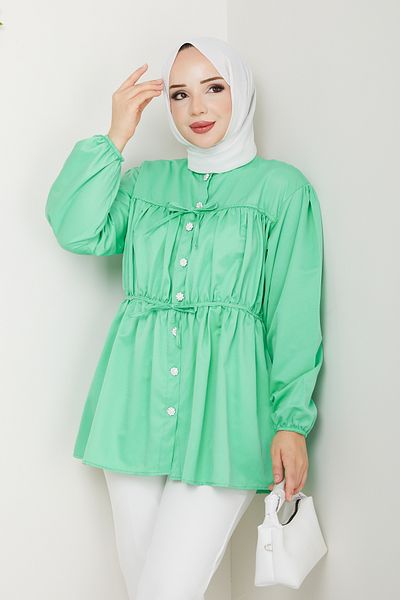Pamuk Butik Women's Drawstring Tie Detailed Shirt
