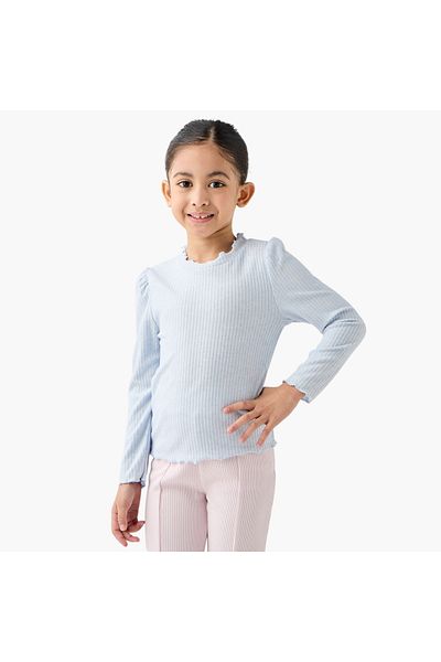 Juniors Ribbed T-shirt with Long Sleeves - Set of 2