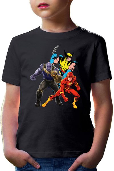 OEM Tricou copii Thanos Wolverine Flash Cartoons Experiment