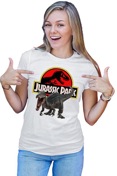 OEM Tricou Femei Jurassic Park Dinosaur T-REX Scary