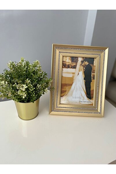 Kare Home Two Rows of Stones Gold Picture Frame 15X20 Gold