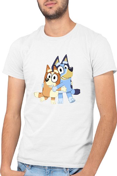 OEM Tricou barbati Bluey Hugging Dogs Animals Playful Adorable Disney