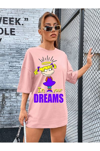 LUNAVISTA Summer Short Sleeve Cartoon Character Printed T-Shirt Plus Size Graphic Design