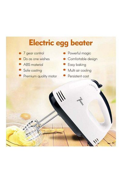 Generic 7 Gear Electric Egg Beater Automatic Hand Mixer Blender Plastics Rotating Push Whisk Cream M