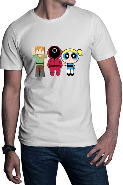 OEM Tricou barbati Squid Game Family Powerpuff Girls Bubble Minecraft