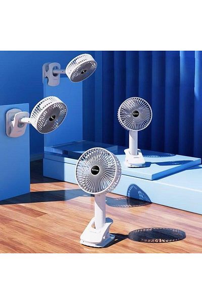 Dexia Multifunctional desk fan, 6 inch, 45W, with rechargeable battery, 3 speed settings,