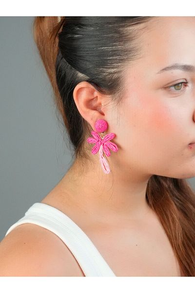 Sumen Butik Summer Dangle Earrings with Palm Tree Model