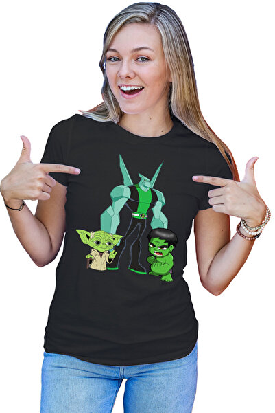 OEM Tricou Femei Ben10 Hulk Yoda Master Chibi Wildmutt