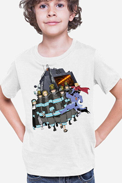 OEM Tricou copii Fire Force All Team Pompier Erou Otaku