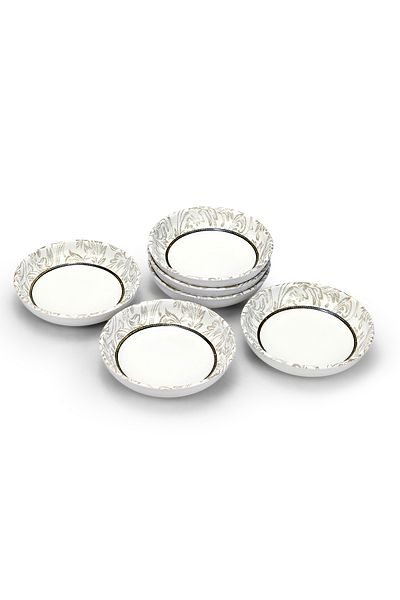 Edessa Ceramic ELANA 13cm Round Serving Bowl, White (Set of 6)