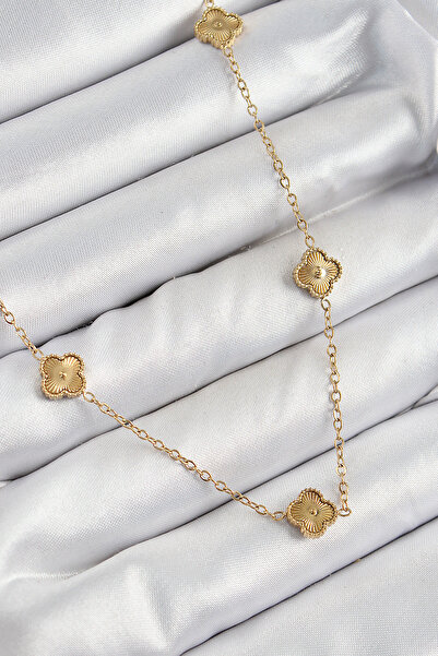 Skygo Ieg ™   316L Steel Clover Model Gold Color Women's Necklace - Tj-Bko103...
