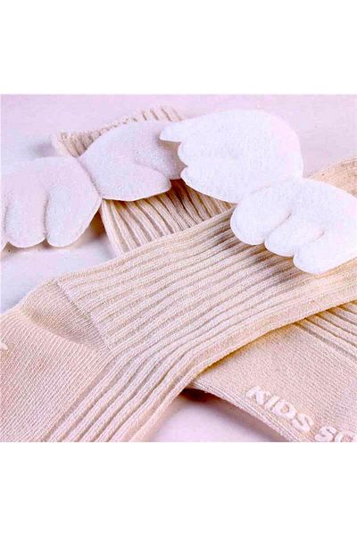 fustite cu luminite White Ivory Peach Angel Socks with Wings - 2-4 Years