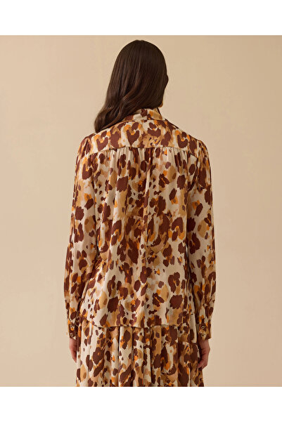 SEÇİL Сорочка з коміром-хусткою та леопардовим принтом