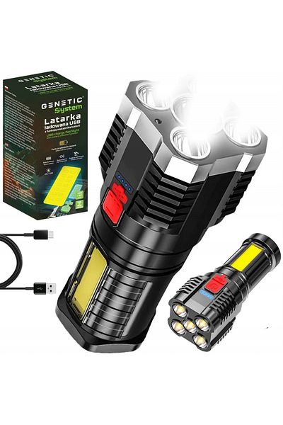 Inna marka MOCNA LATARKA 6x led AKUMULATOROWA 1200mAh taktyczna PODRĘCZNA SZPERACZ
