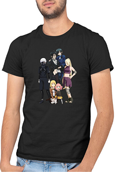 OEM Tricou barbati Black Butler Naruto Tokyo Ghoul Kaneki