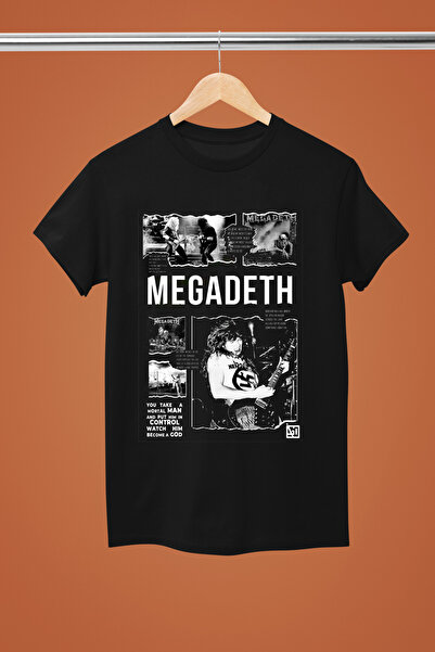 MAGORS MEGADETH BASKILI PAMUKLU KISA KOLLU REGULAR KALIP ROCK TSHIRT