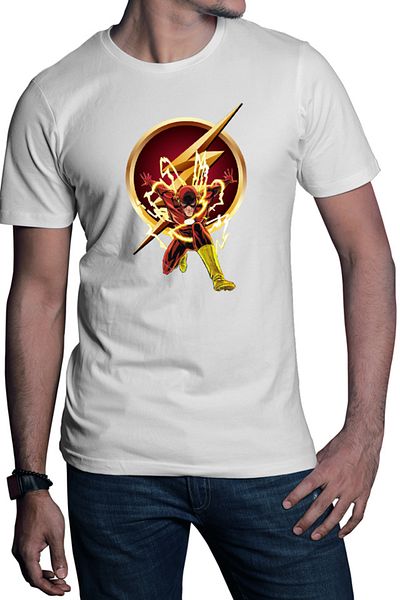 OEM Tricou barbati Flash Speed Lightning Struck Barry Allen Cosplay Logo
