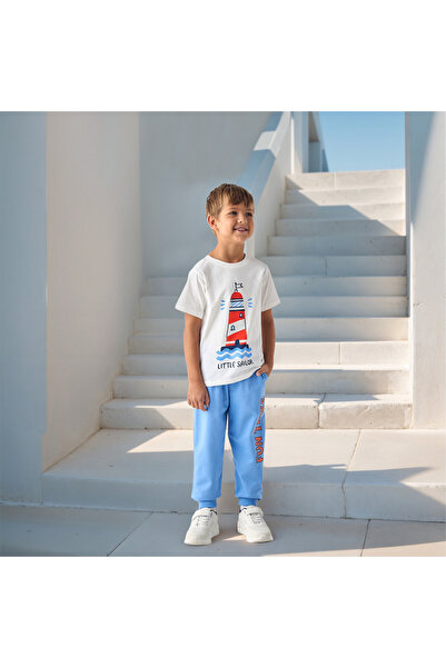 Juniors Light House Print T-shirt with Short Sleeves