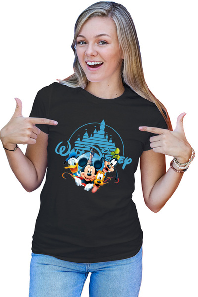OEM Tricou Femei Mickey Mouse Walt Disney Logo Castle Pluto Gooffy Minnie