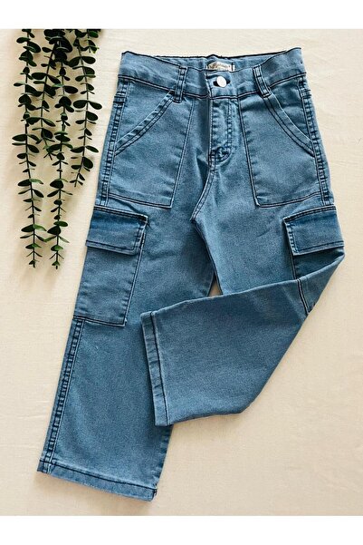 Çalışkan Çocuk Girl's Cargo Pocket Wide Leg Jeans [6\12 Age Range]