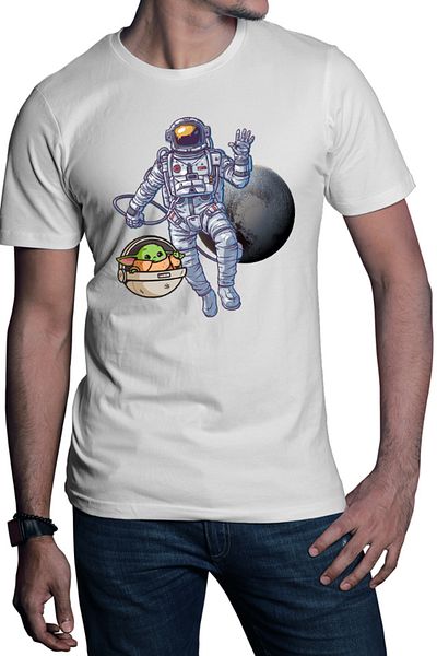 OEM Men's T-shirt NASA Astronaut Star Wars Baby Yoda Pluto Adorable Heart