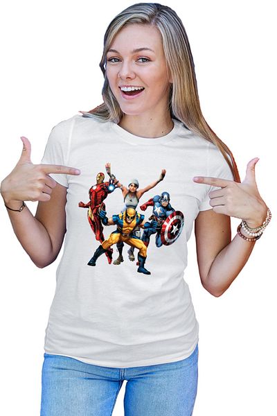 OEM Tricou Femei Fortnite Superheroes Marvel DC Super Powers