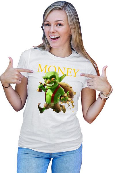OEM Tricou Femei Clash of Clans Money Monster Collect Economy