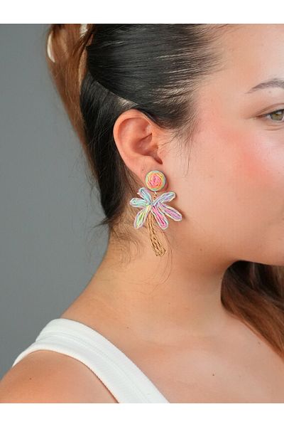 Sumen Butik Summer Dangle Earrings with Palm Tree Model