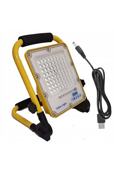 Azaris HALOGEN LED PRZENOŚNY 50W NA 230V + KABEL USB BUDOWLANA LAMPA AKUMULATOR