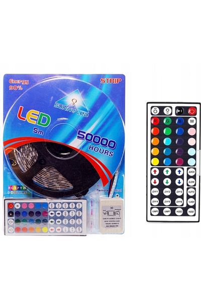 Azaris TAŚMA LED RGB 300 LED SMD 5M PILOT ZASILACZ so pokoju salonu ozdobna