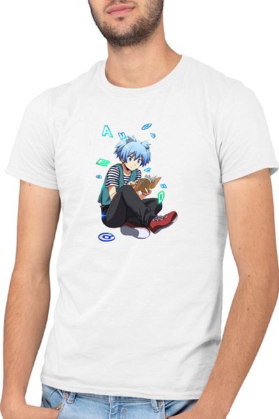 OEM Assassination Classroom Shiota Nagisa Nerd Rebel Men's T-shirt