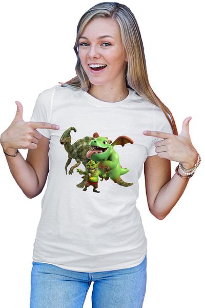 OEM Tricou Femei Jurassic Park Clash of Clans Clash Royale Monsters