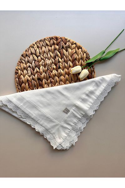 Mama Miel Baby Fisto Edged 100% Cotton Single Layer Ecru Blanket 80X80 cm