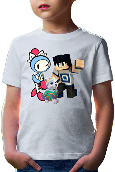 OEM Παιδικό μπλουζάκι Bomberman Paw Patrol Husky Minecraft Man Skin Slime