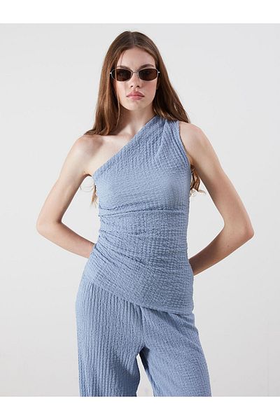LC Waikiki New Season One Shoulder Gathered Blouse - S5Qr28Z8
