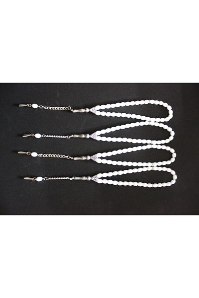Lio20 Onyx Stone 4-Piece Glass Prayer Beads Set - Gift Accessory & Bujiteri & White