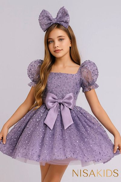 Nissa Lilac Stone Girl's Dress Princess Dress Evening Dress